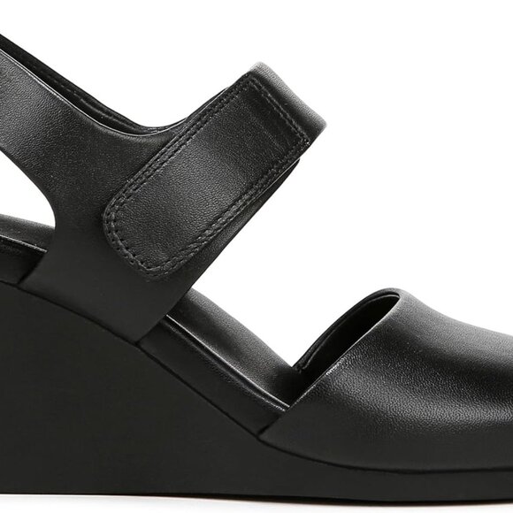 Women's Leather Wedge Sandals with Adjustable Strap 12 Wide Comfort Platform - Picture 6 of 9